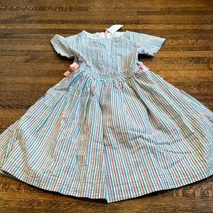 Crewcuts rainbow seersucker dress
